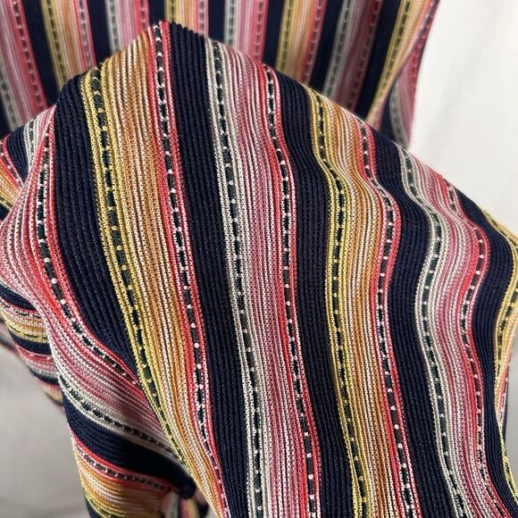 Zara Trafaluc Dress Women's Small Blue Striped Round Neck Long Sleeve Swim Cover - Picture 5 of 8